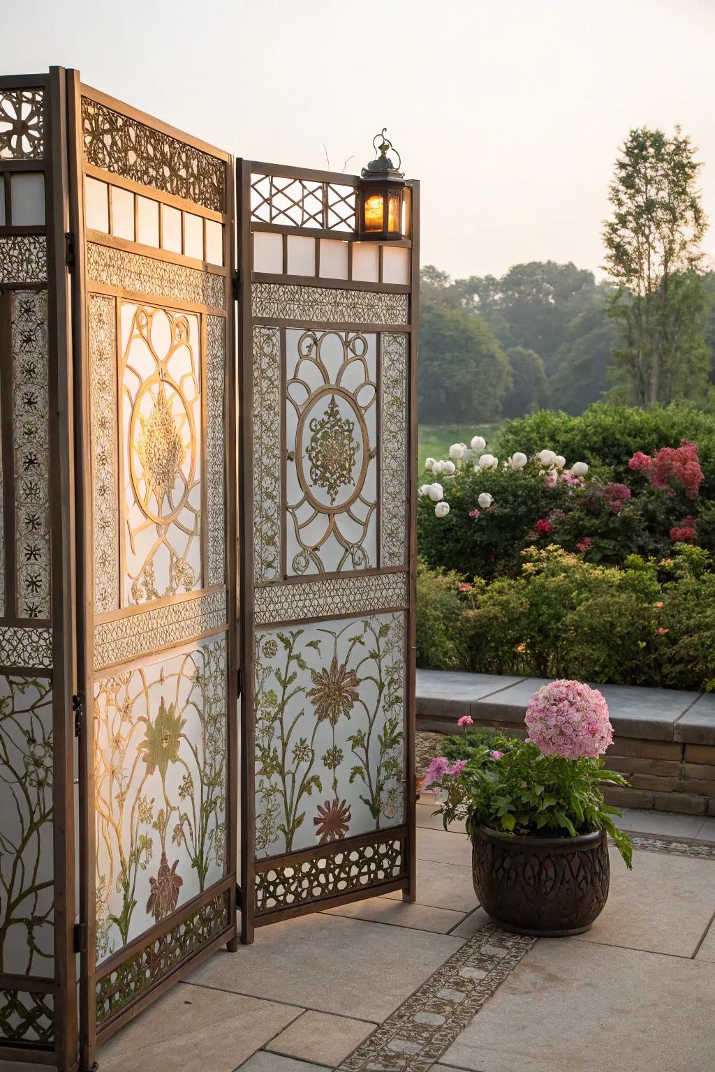 Decorative screens are a stylish way to enhance any garden.