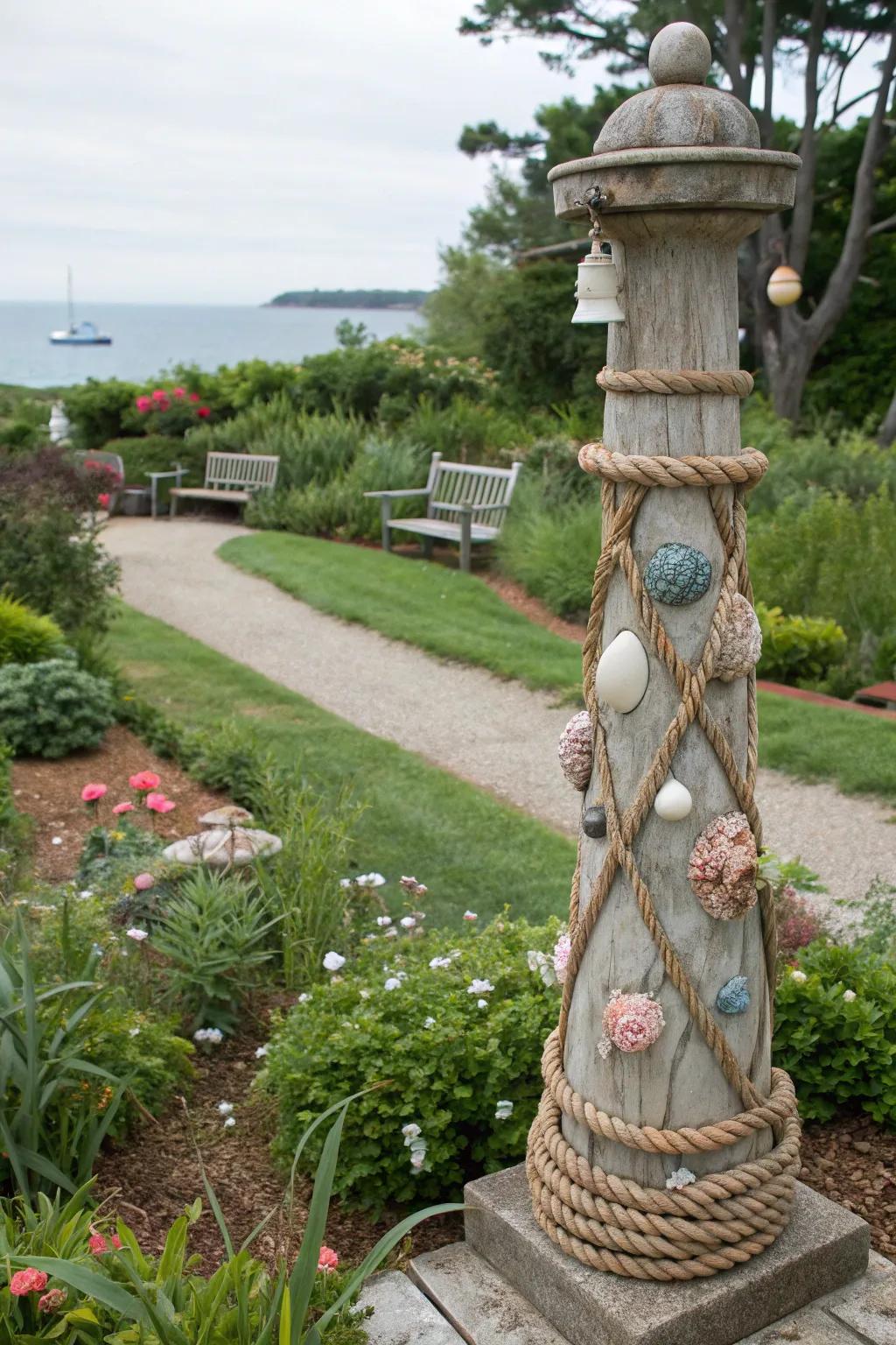 Themed totems personalize your garden with unique touches.