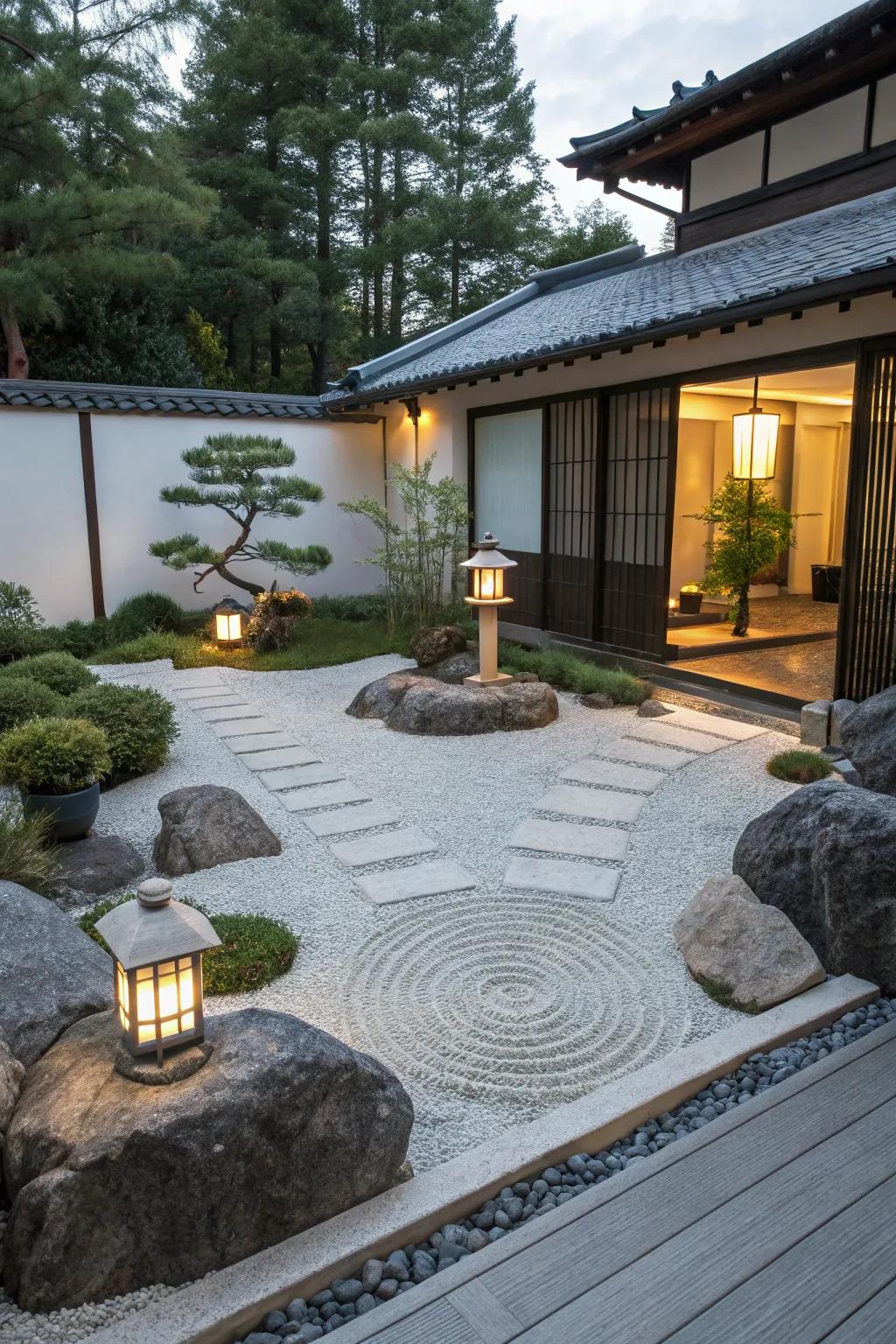 Find your peace in a modern Zen garden.