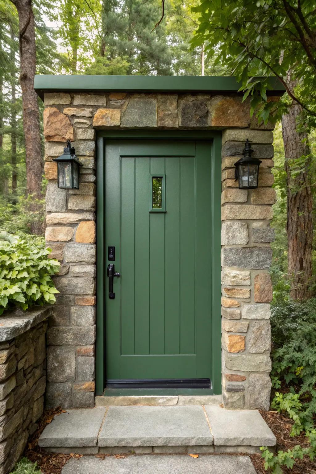 Forest green doors are sophisticated and timeless.