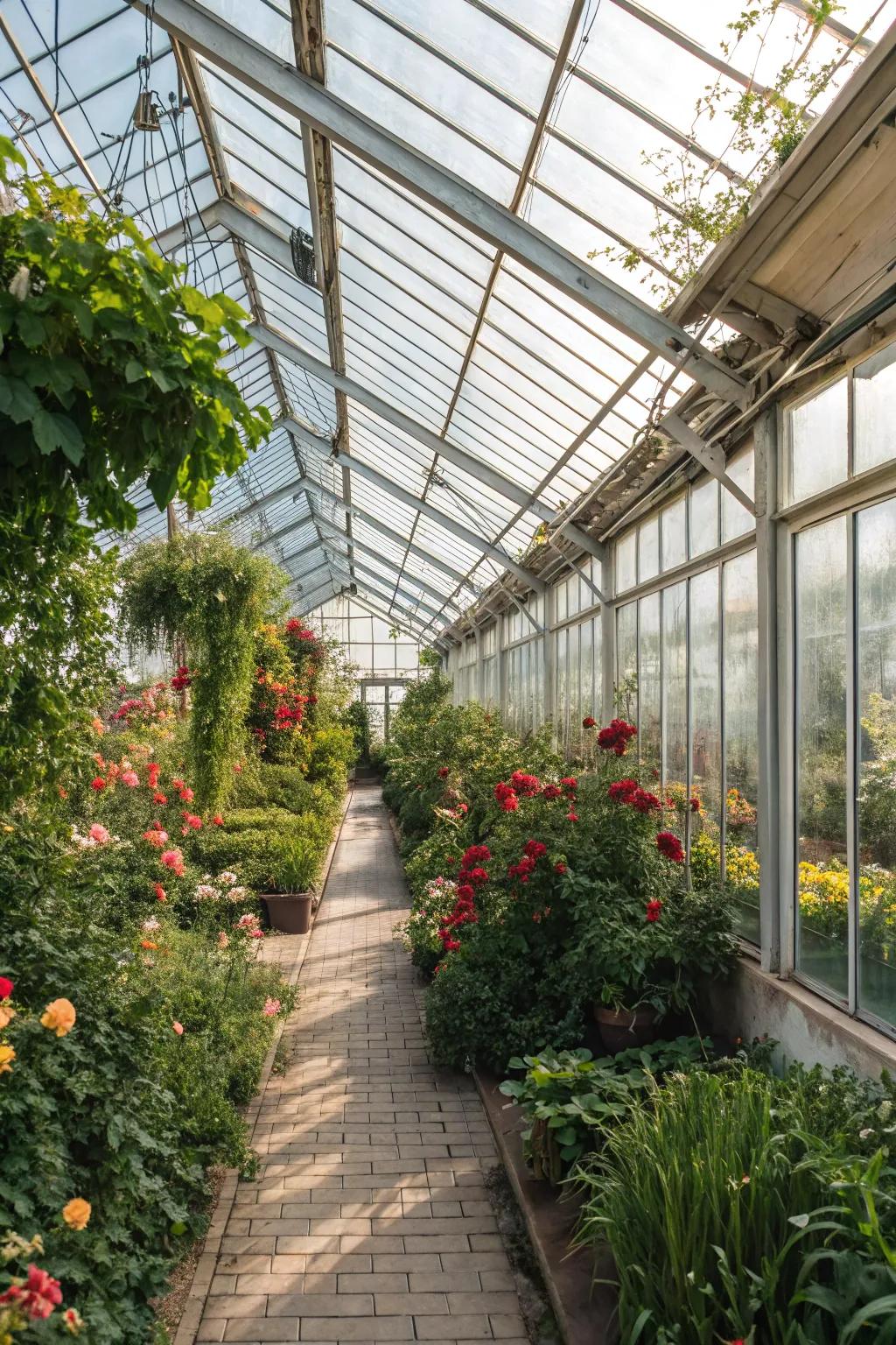 Natural light breathes life into your greenhouse, promoting growth and ambiance.