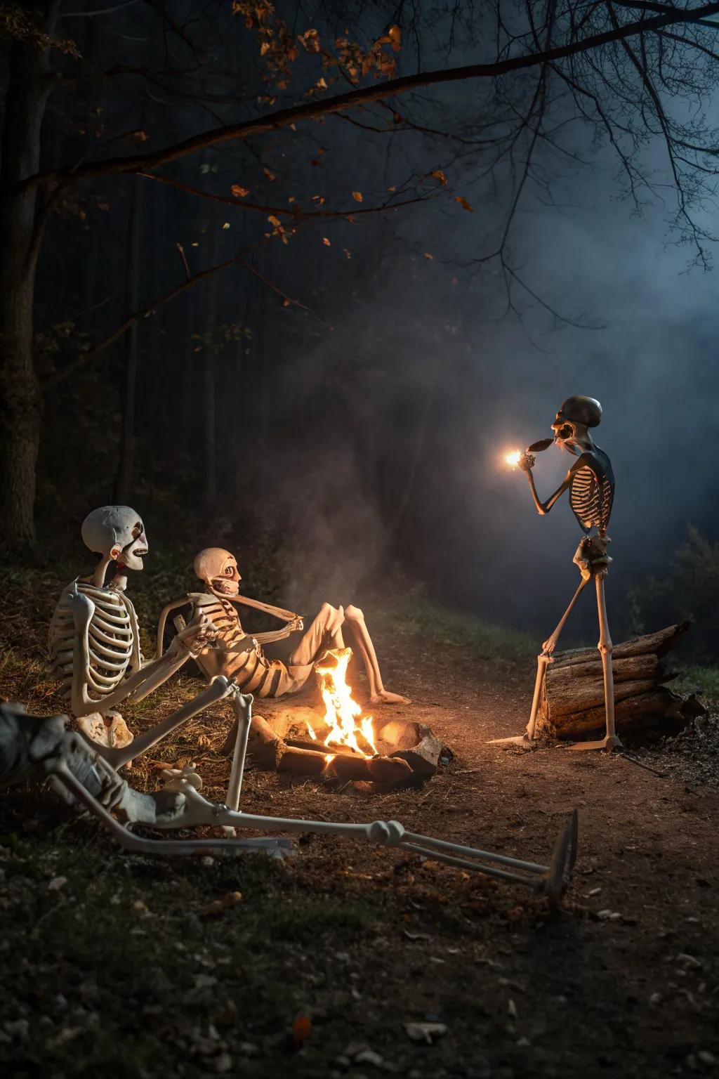 Gather your skeletons around a campfire for a spooky story session under the stars.