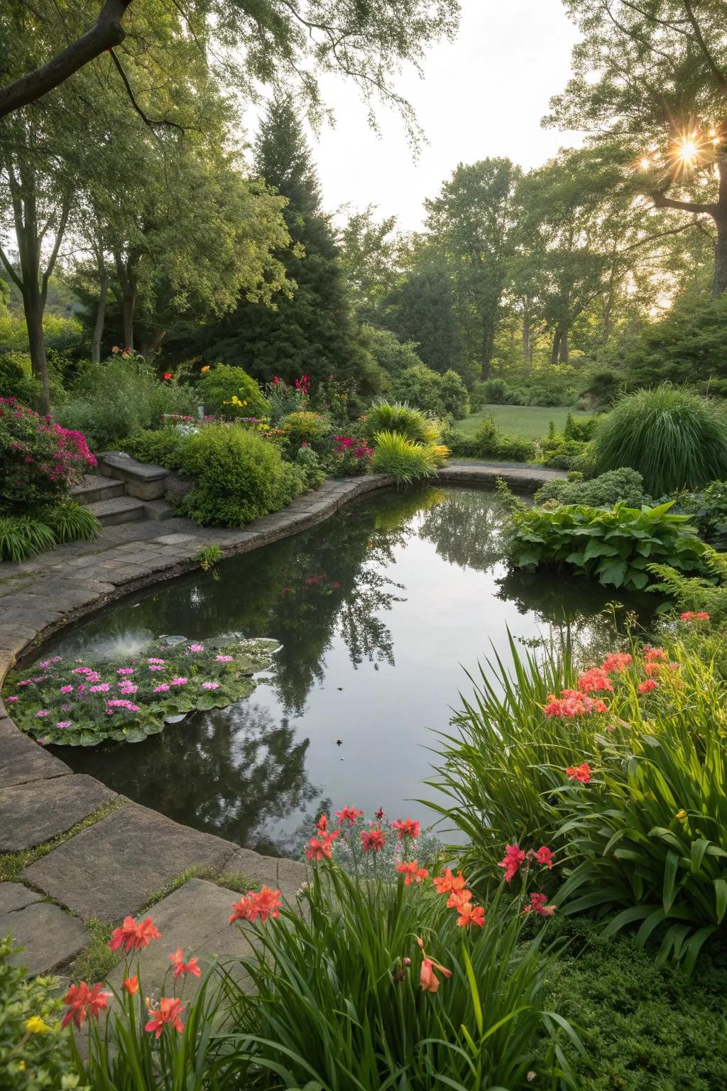 Water features bring tranquility and charm to gardens.