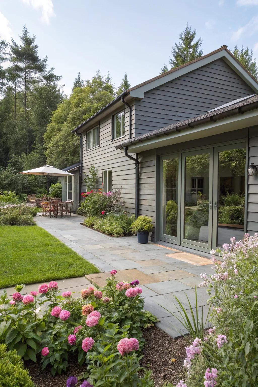 Unified cladding enhances the connection to outdoor spaces.