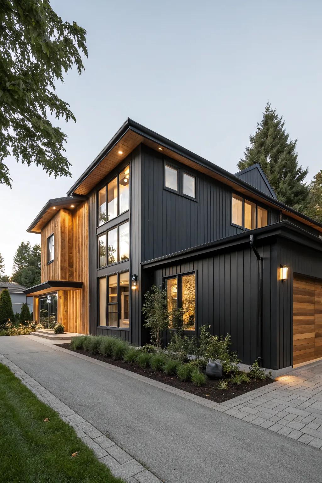 Charcoal and black provide a striking, modern appeal.