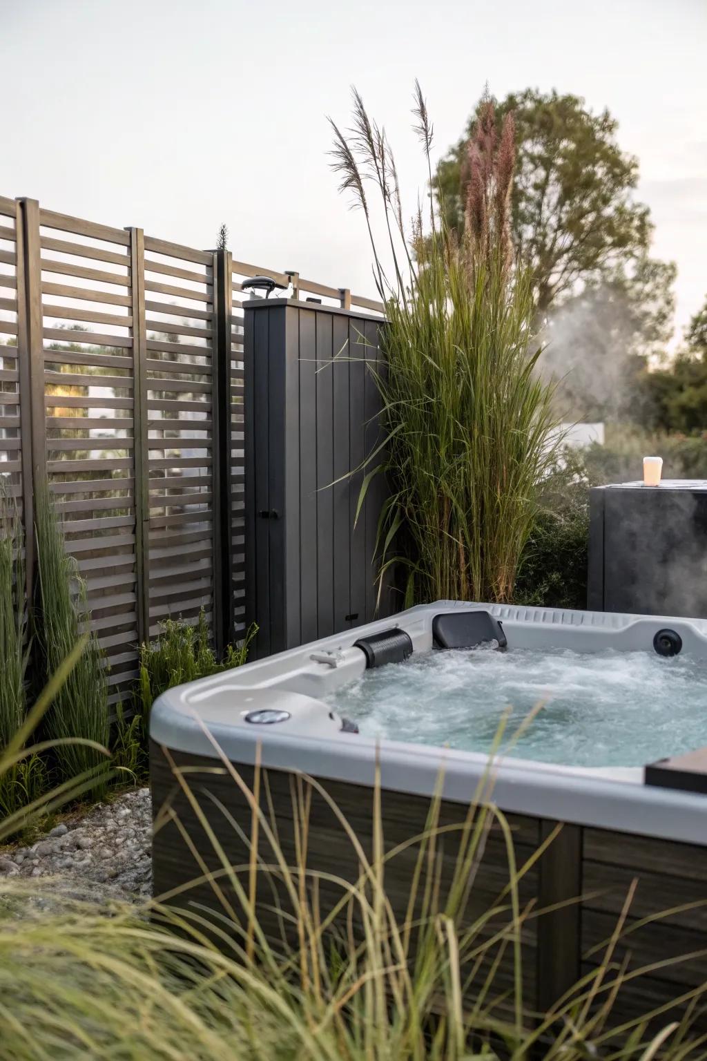 Privacy screens transform your hot tub into a secluded haven.