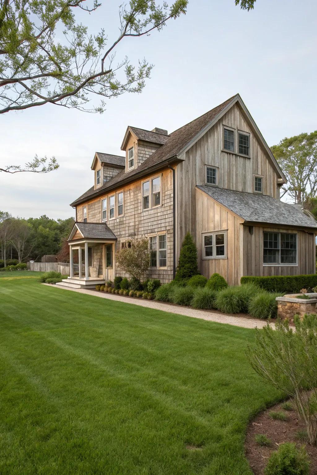 A home showcasing the classic appeal of board and batten wood siding.