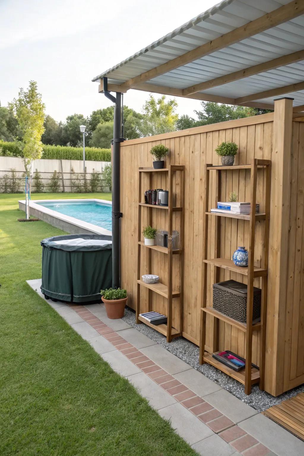 Decorative panels add functionality and aesthetics to pool areas.