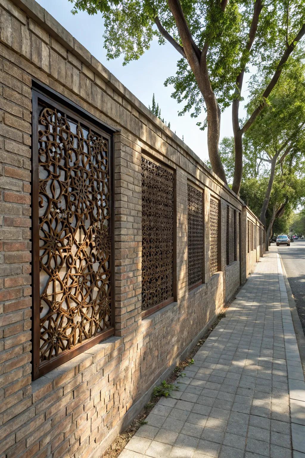 Decorative screens offer privacy and an artistic touch.