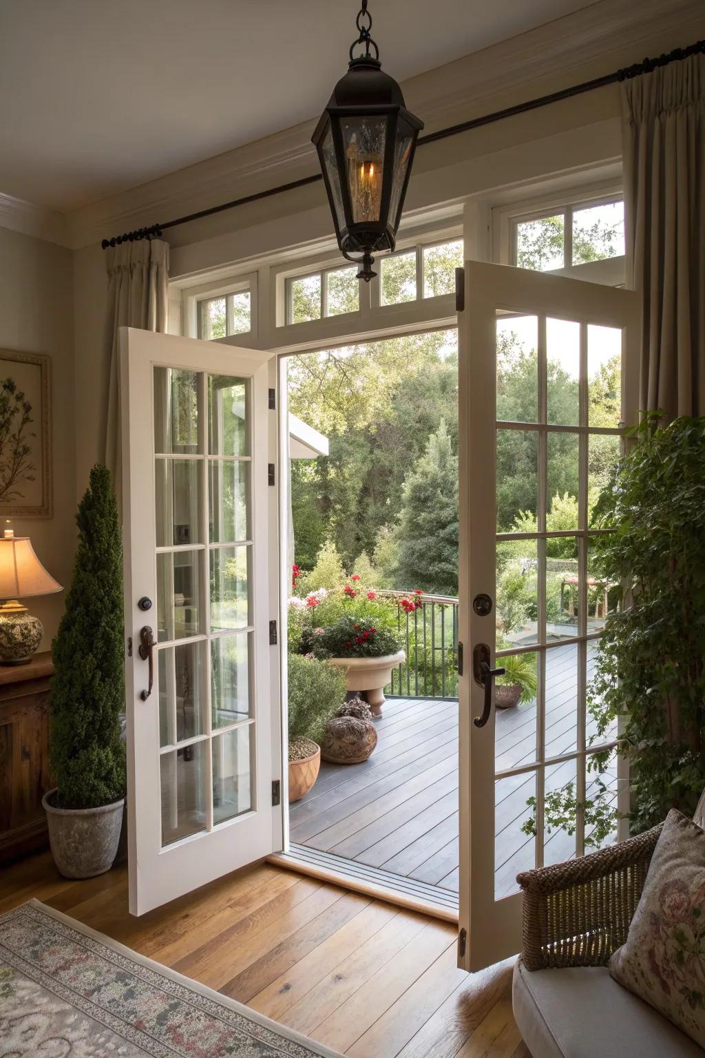 A Juliet balcony offering breathtaking interior views.