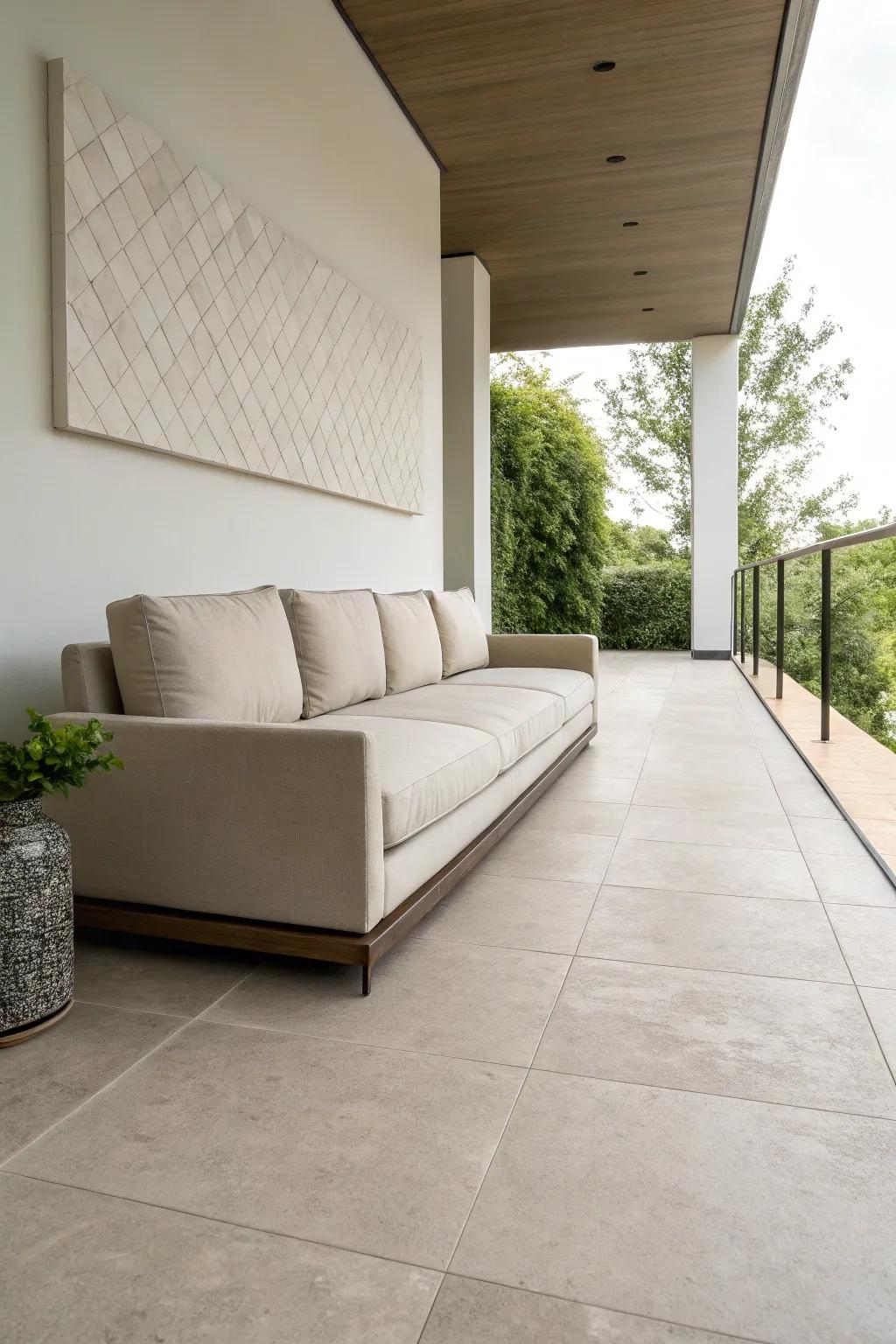 Achieve a modern look with contemporary minimalist tiles.