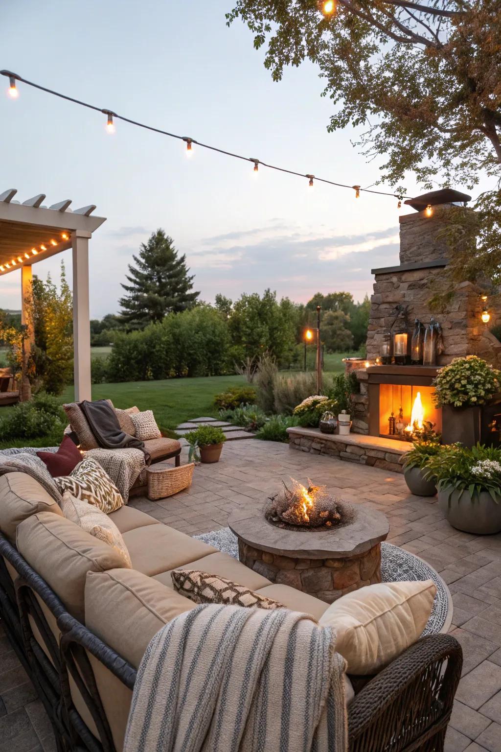 Outdoor living spaces make gardens inviting and functional.