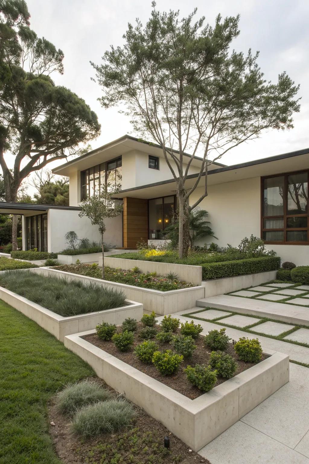 Modern elegance with minimalist landscape design.