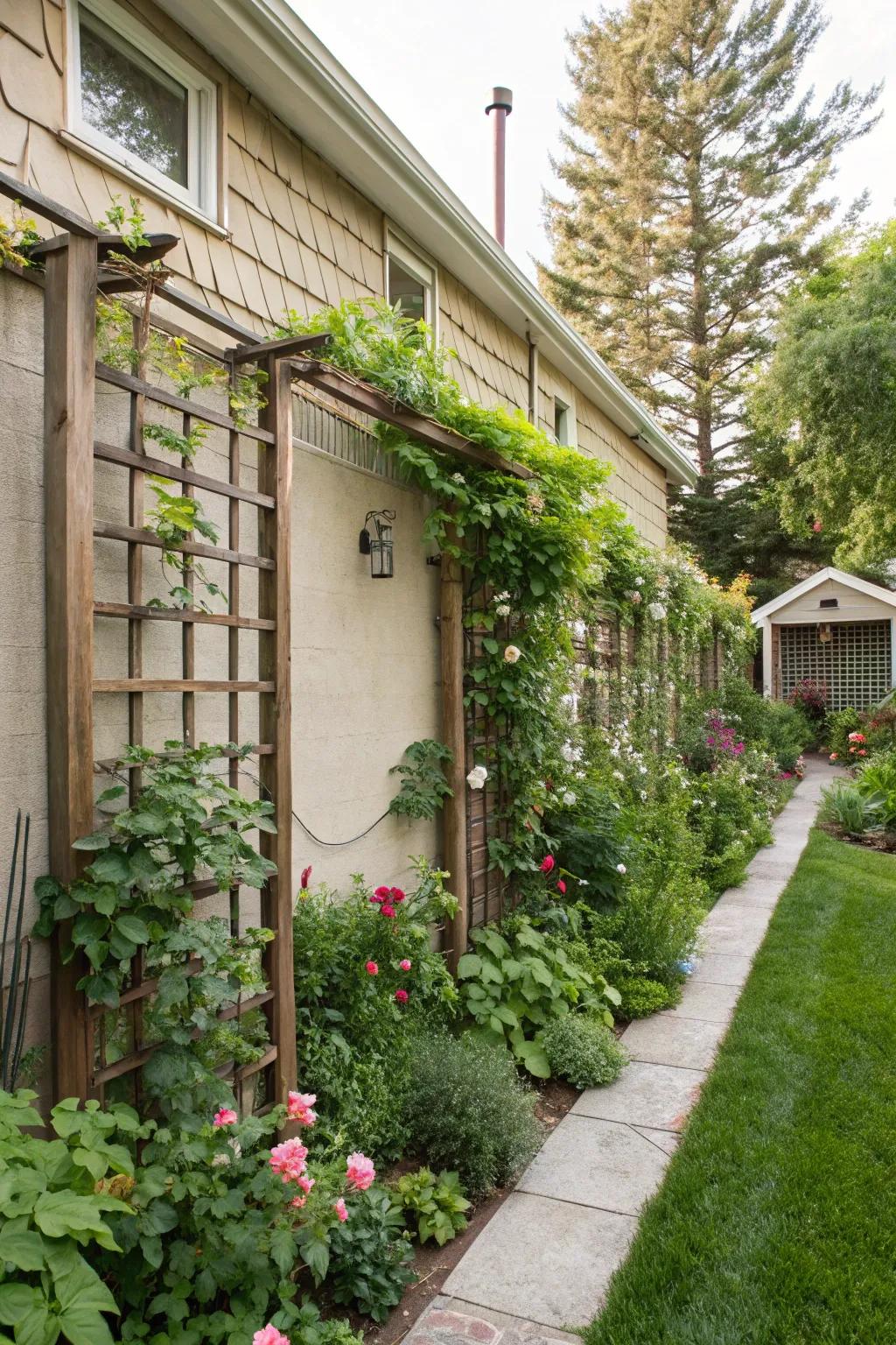 Vertical elements add height and interest.