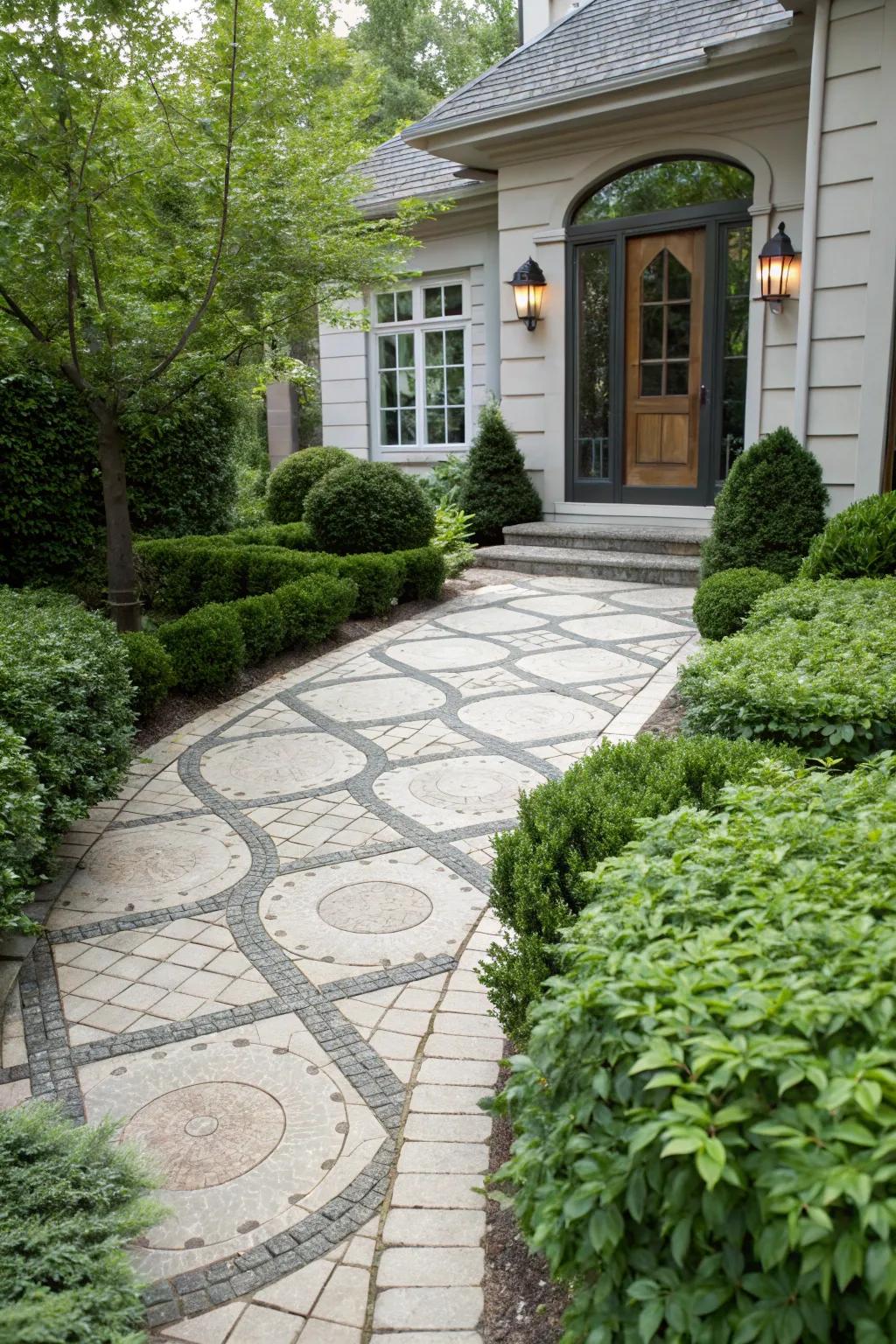 Paver patterns can transform a simple walkway into a stunning visual feature.