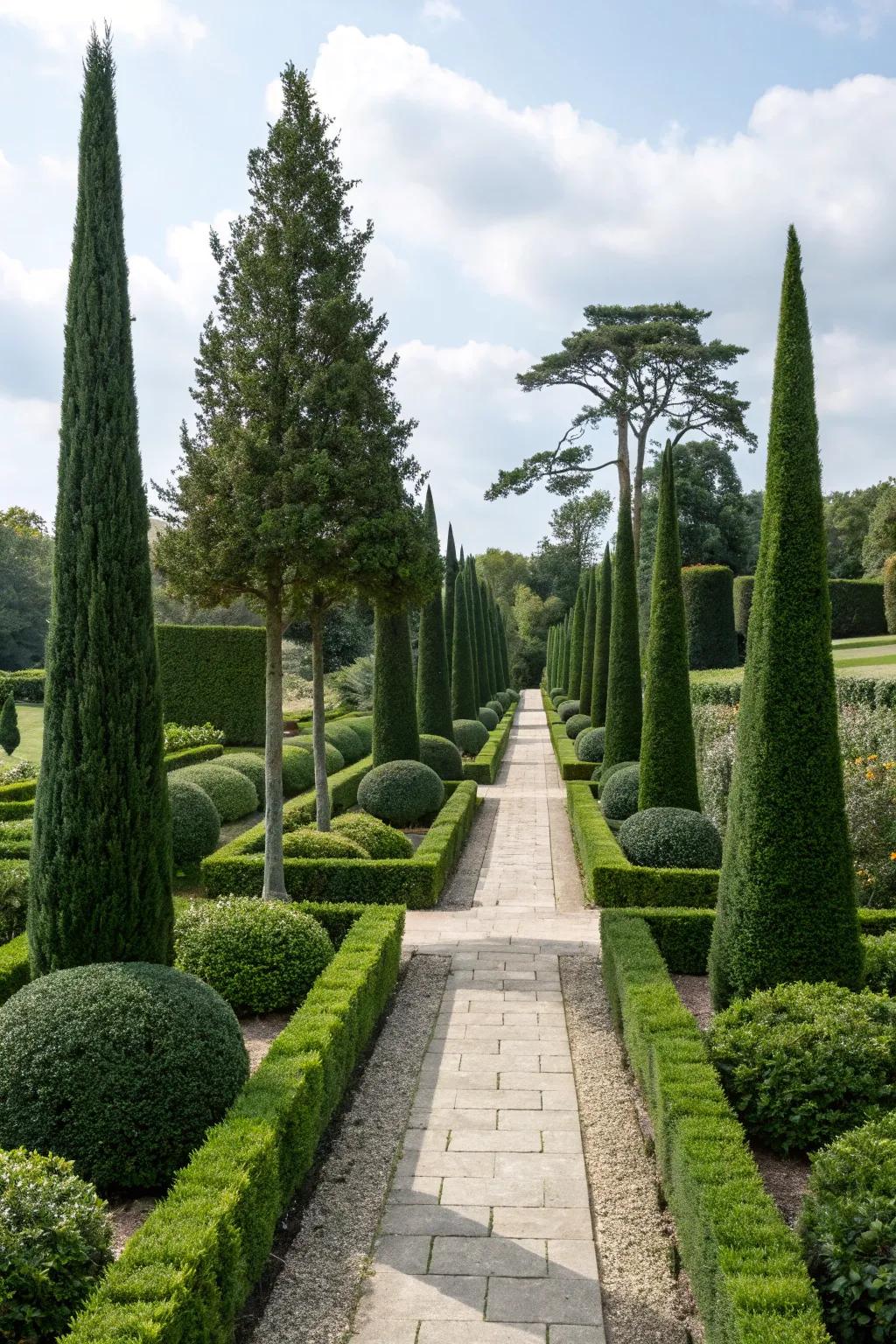 Achieve garden symmetry with the columnar elegance of Sky Pencil Holly.
