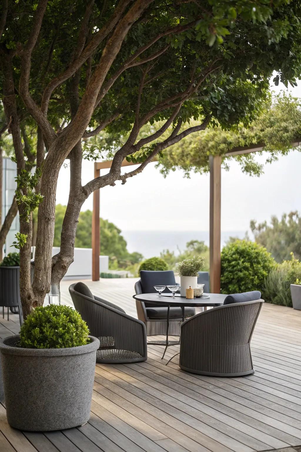 Modern furniture brings comfort and style to your outdoor space.