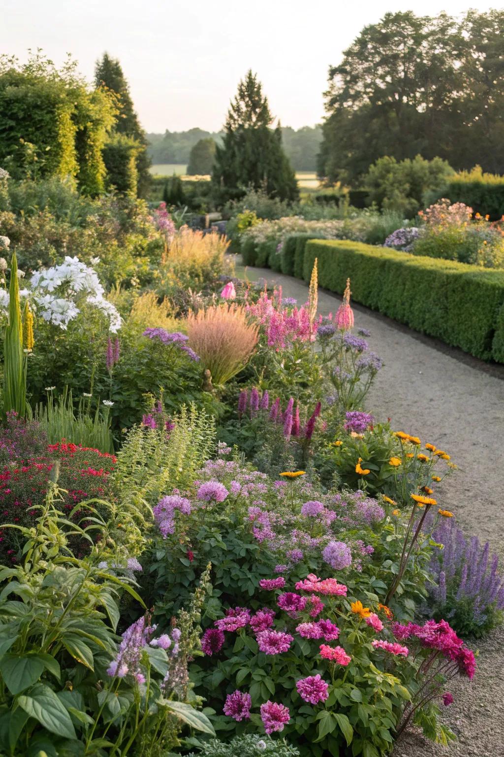 A diverse mix of plants for year-round garden interest.
