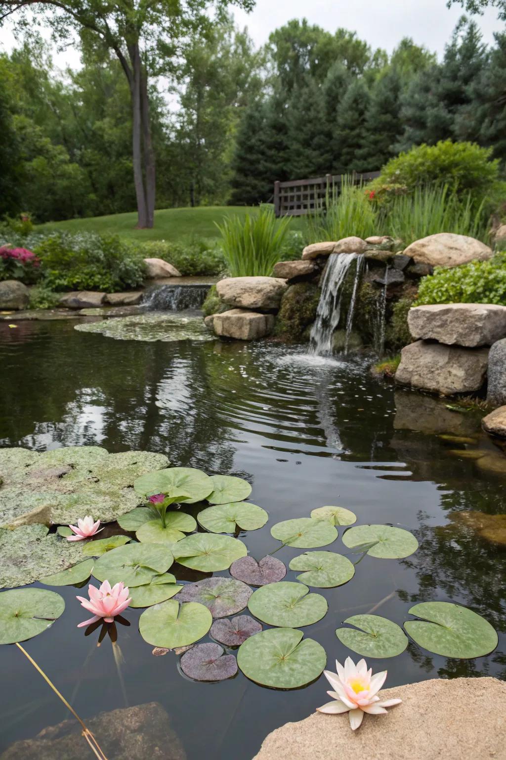 Add serenity to your backyard with a calming water feature.