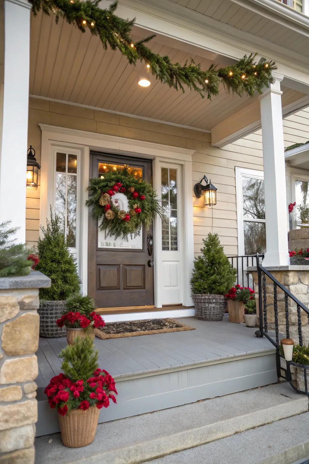 A seasonal wreath is a simple way to refresh your porch.