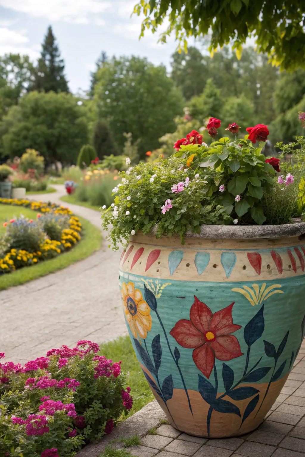 DIY oversized flower pots can turn simple plants into standout features.