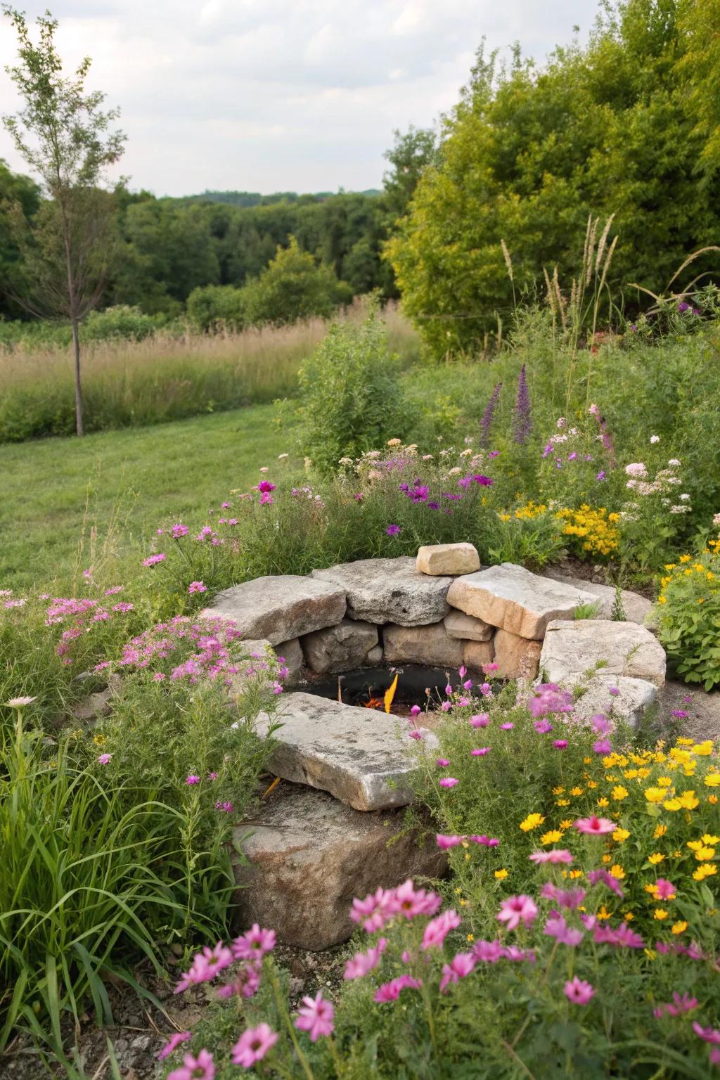 Natural limestone rocks create a seamless blend with nature.