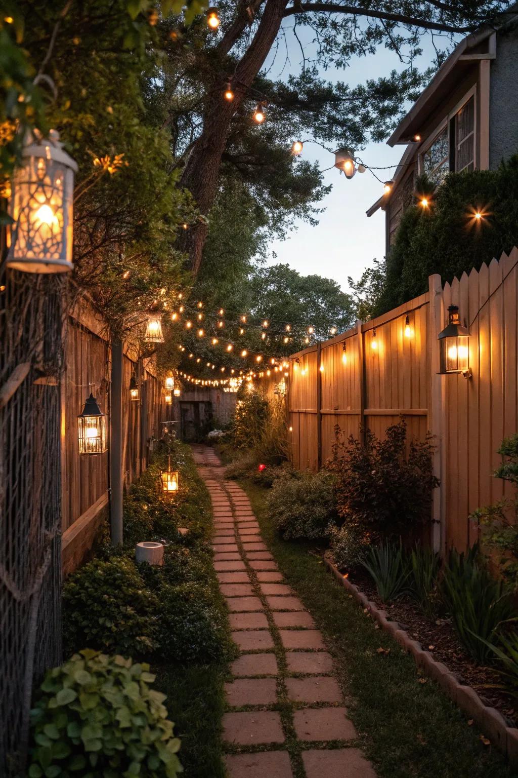 Ambient lighting adds warmth and charm to your backyard evenings.