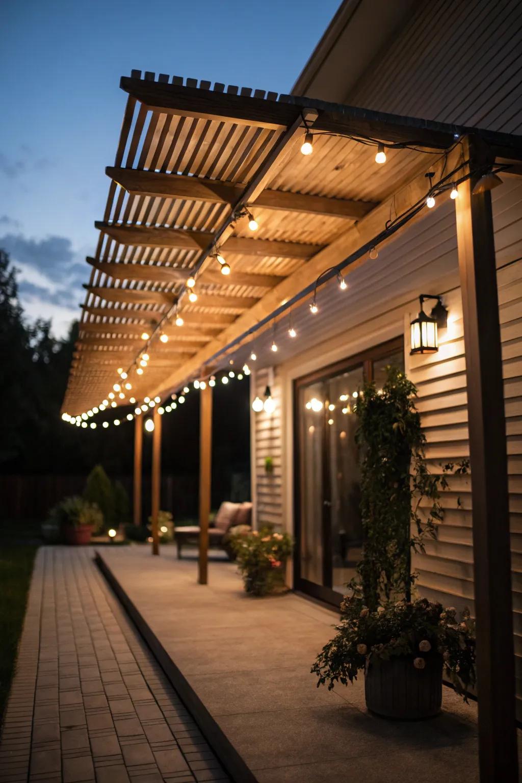 A louvered cover with enchanting lighting features.