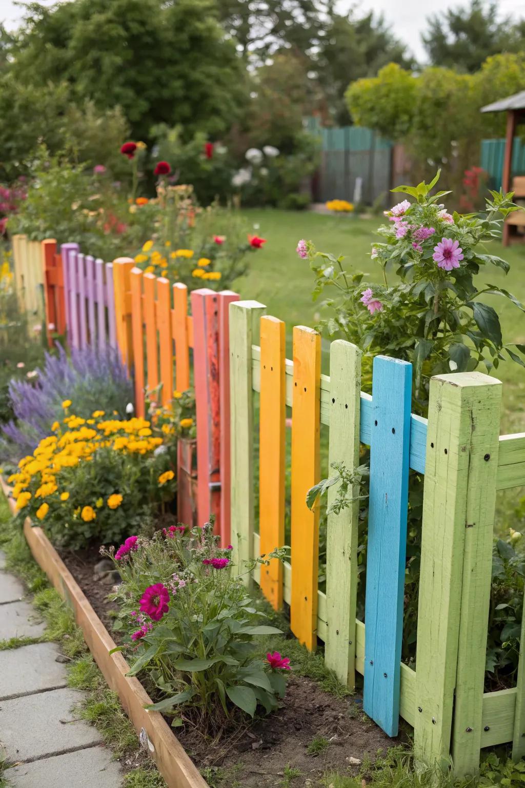 Pallet fencing is a creative and budget-friendly DIY project.