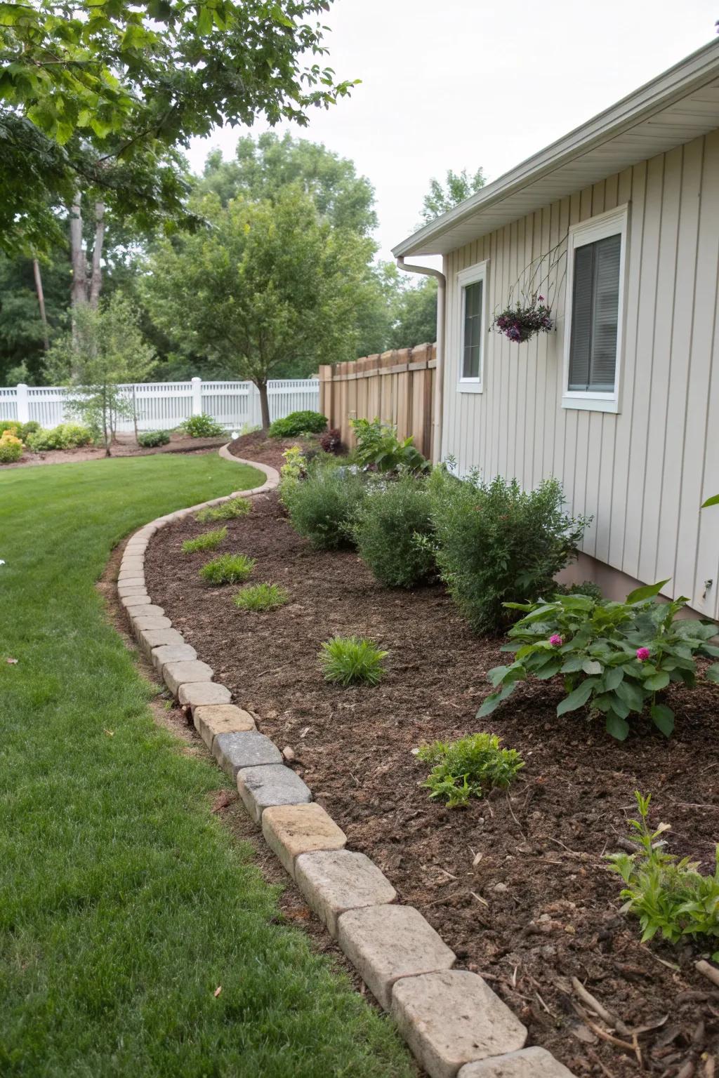 Mulch beds providing a clean, effortless landscape design.