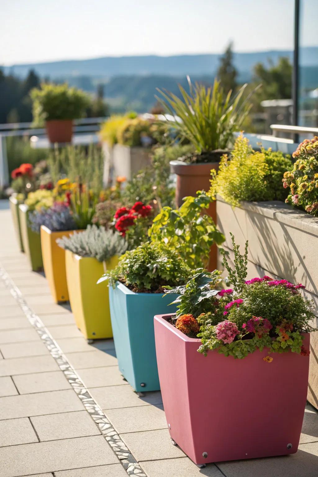 Container gardening offers flexibility and ease in maintaining a southern garden.