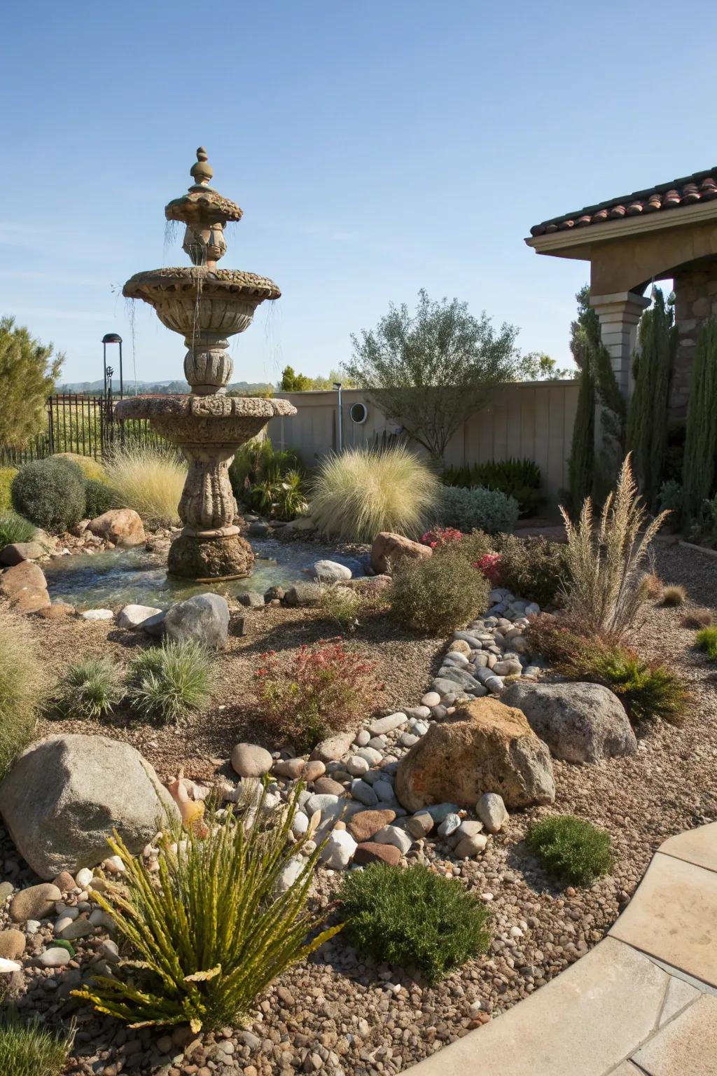 Decorative features add a personal touch and focal points to any garden.
