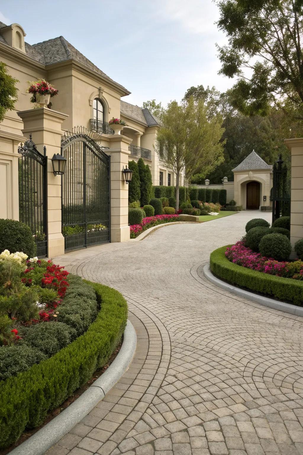 Curves can transform a simple driveway into a stunning path.