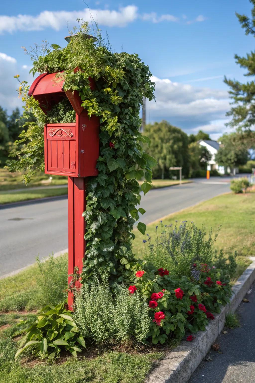 A vertical garden brings a touch of nature directly to your mailbox.