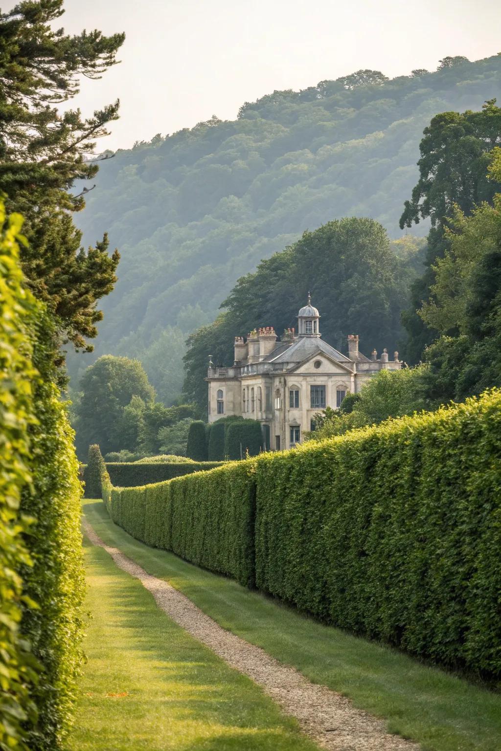 Achieve privacy and natural beauty with living green walls around your mansion.