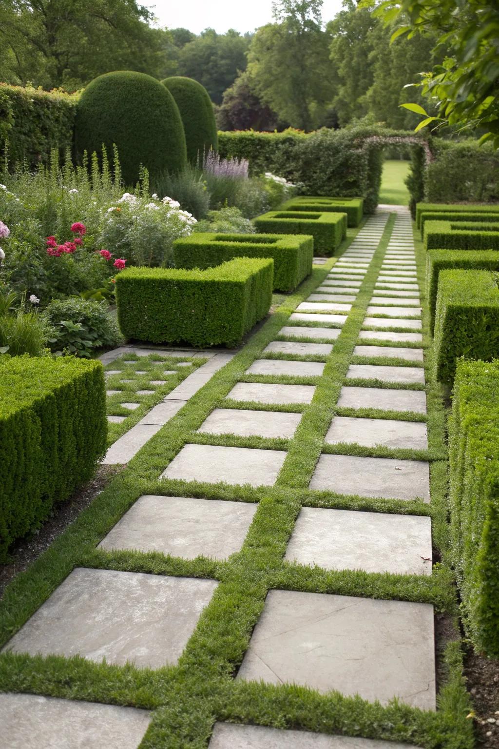 Geometric patterns bring a modern edge to your garden landscape.