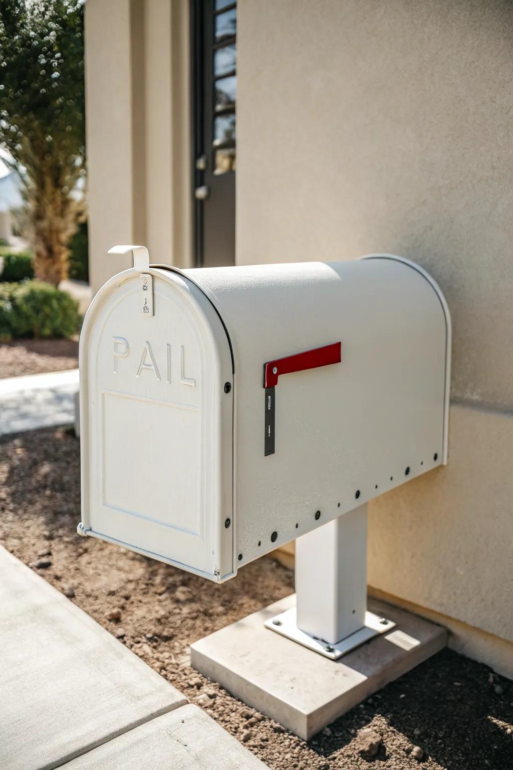 A minimalist mailbox that stands out for its simplicity and elegance.