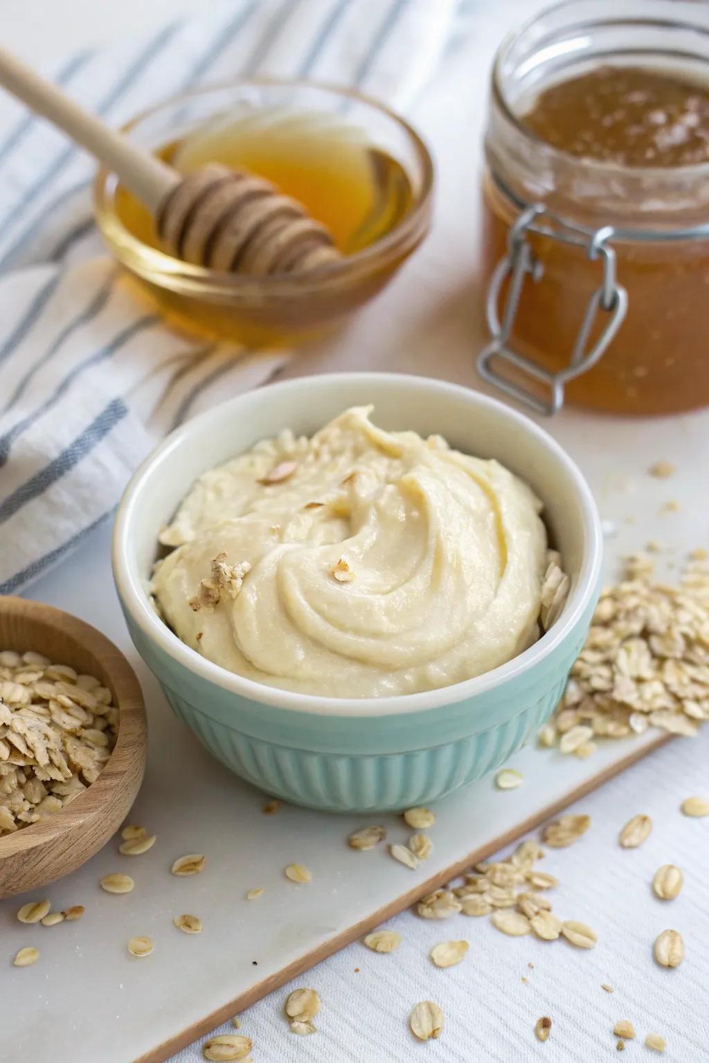 A DIY facial treatment offers a natural glow.