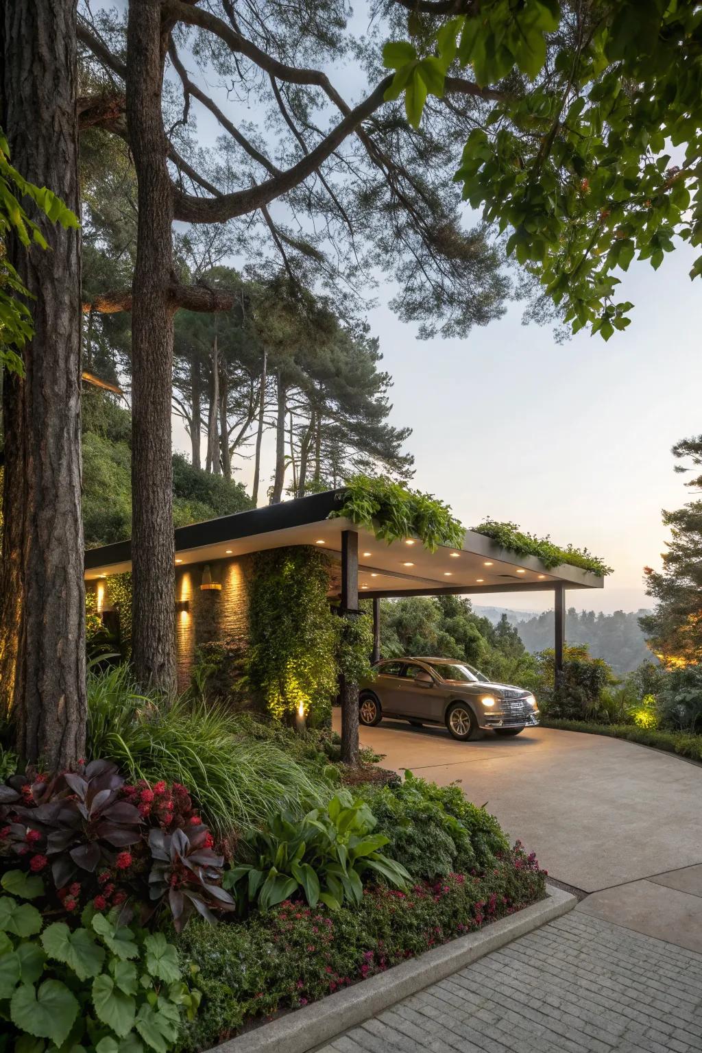 Natural beauty enhances your carport's appeal.