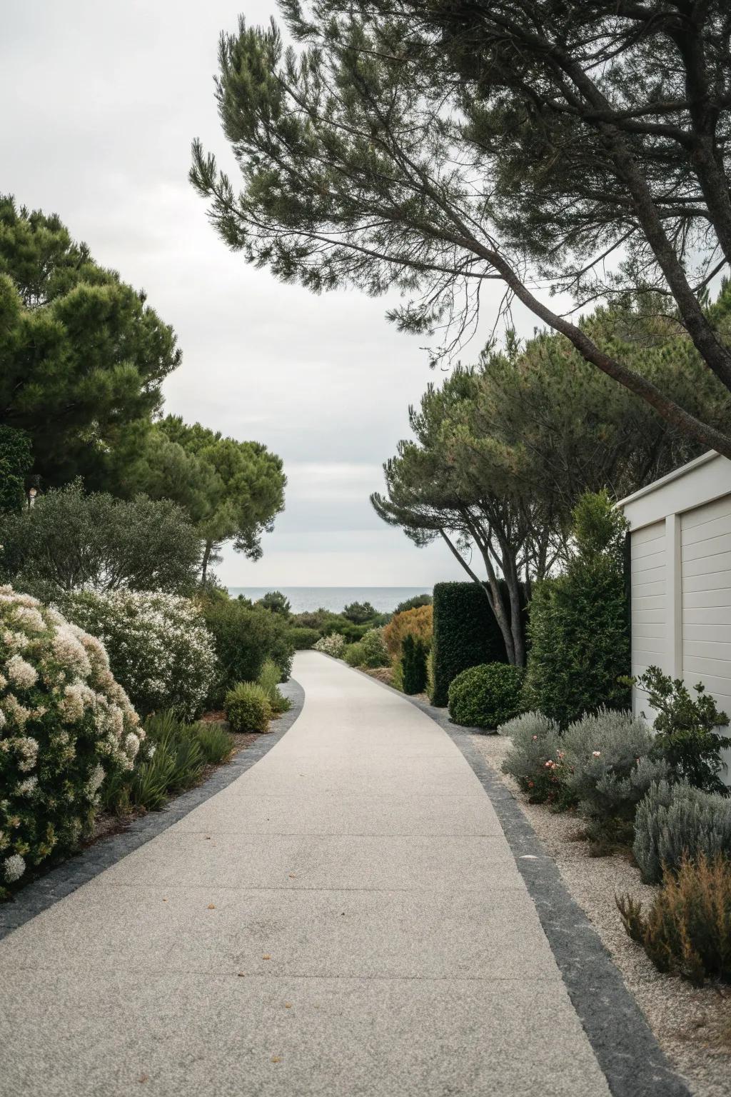 A driveway in neutral tones for a sophisticated look.