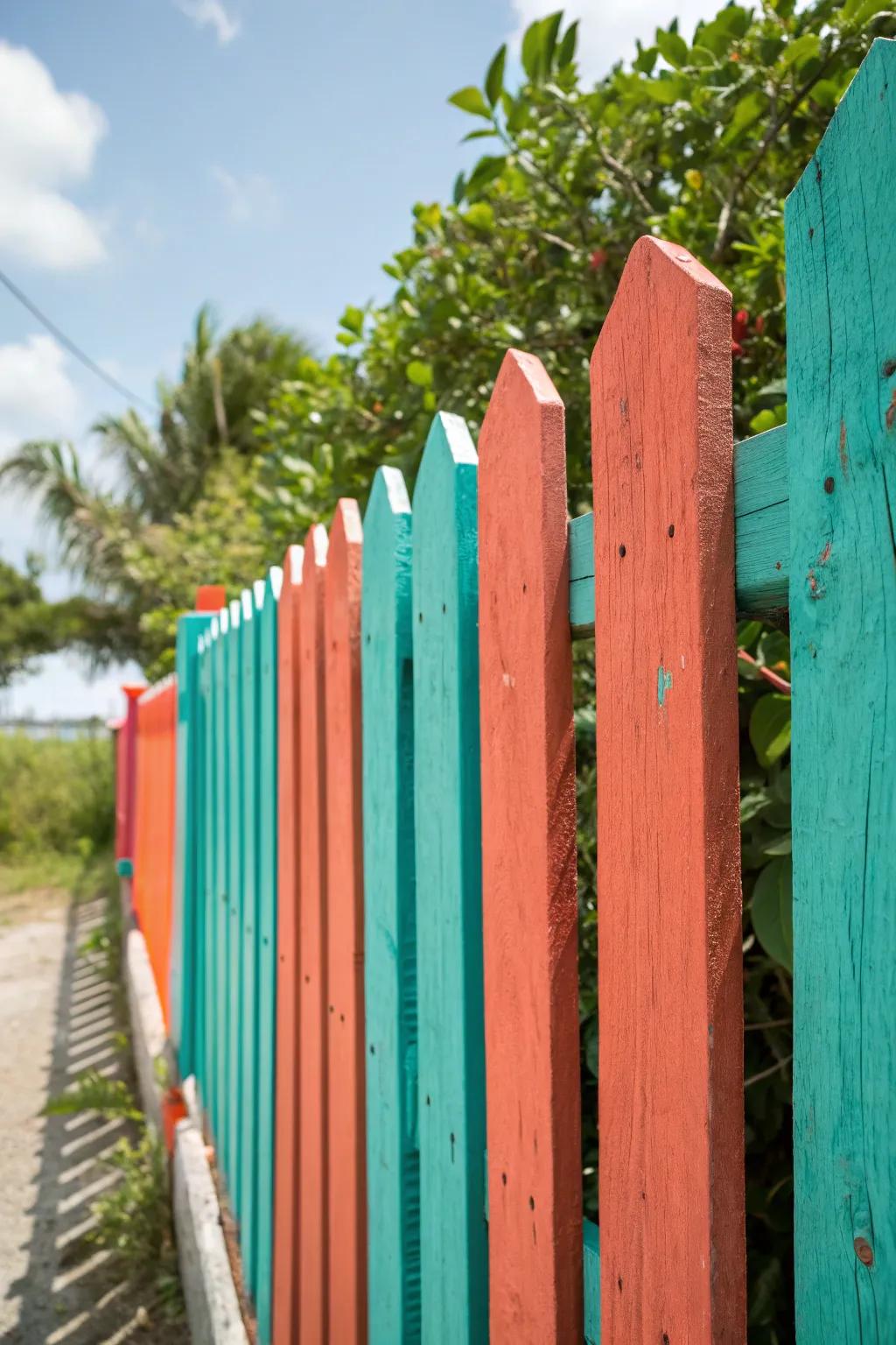 Make a statement with bold and bright colors on your fence.