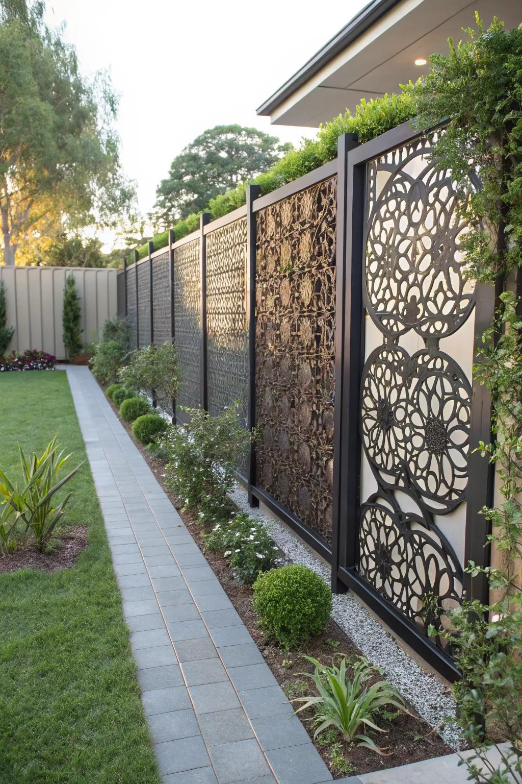 Laser-cut panels offer a unique artistic touch.