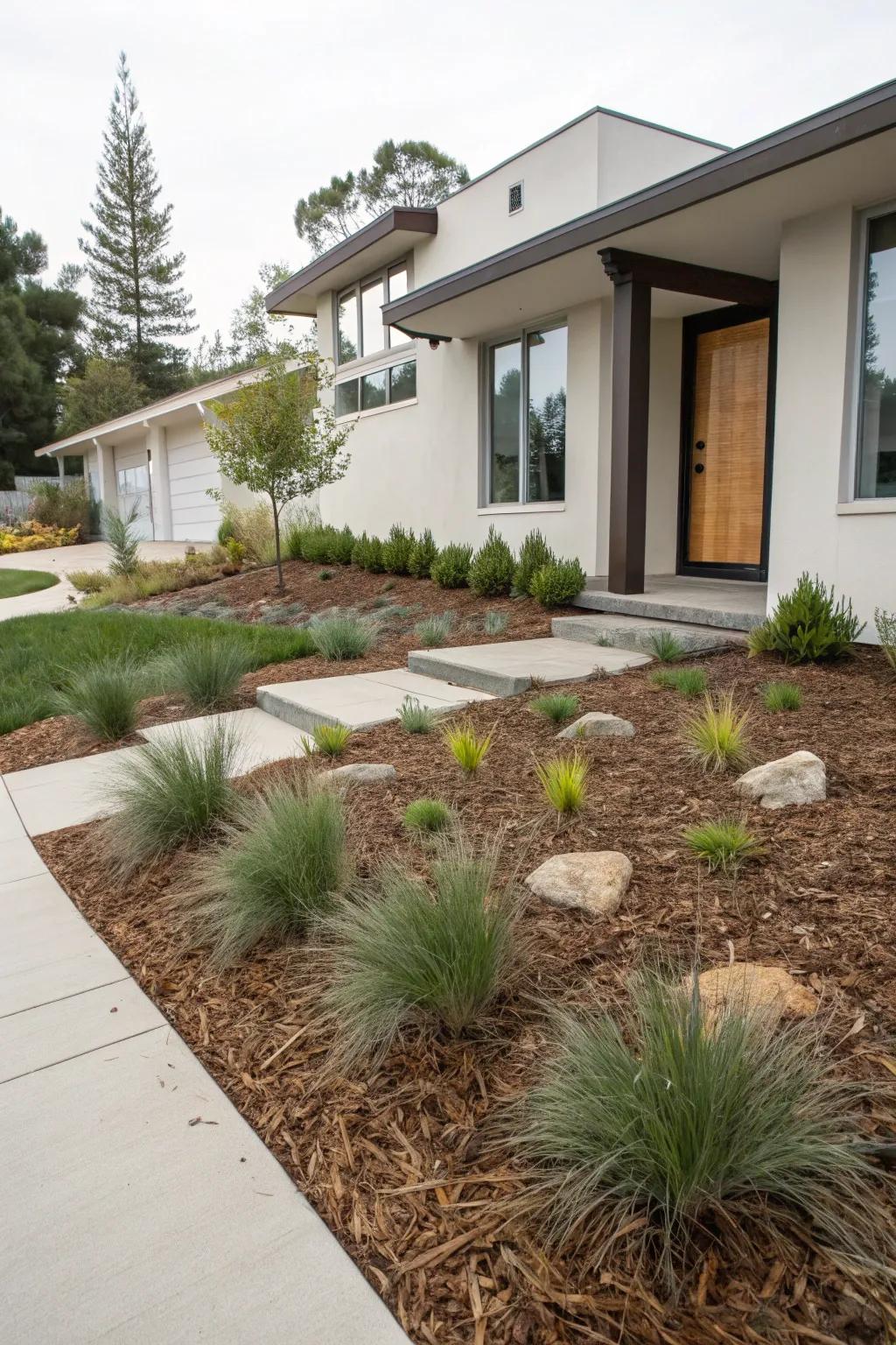 Mulch retains soil moisture and provides a clean aesthetic.