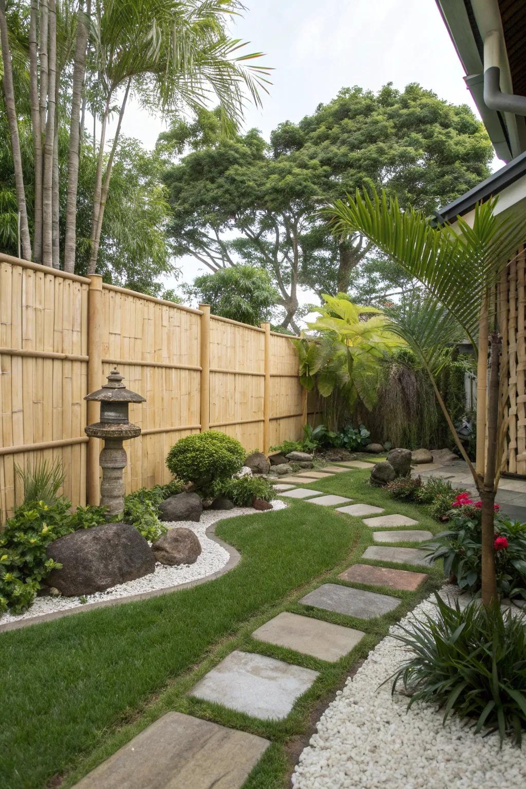 Bamboo fences offer a sustainable way to achieve privacy with style.