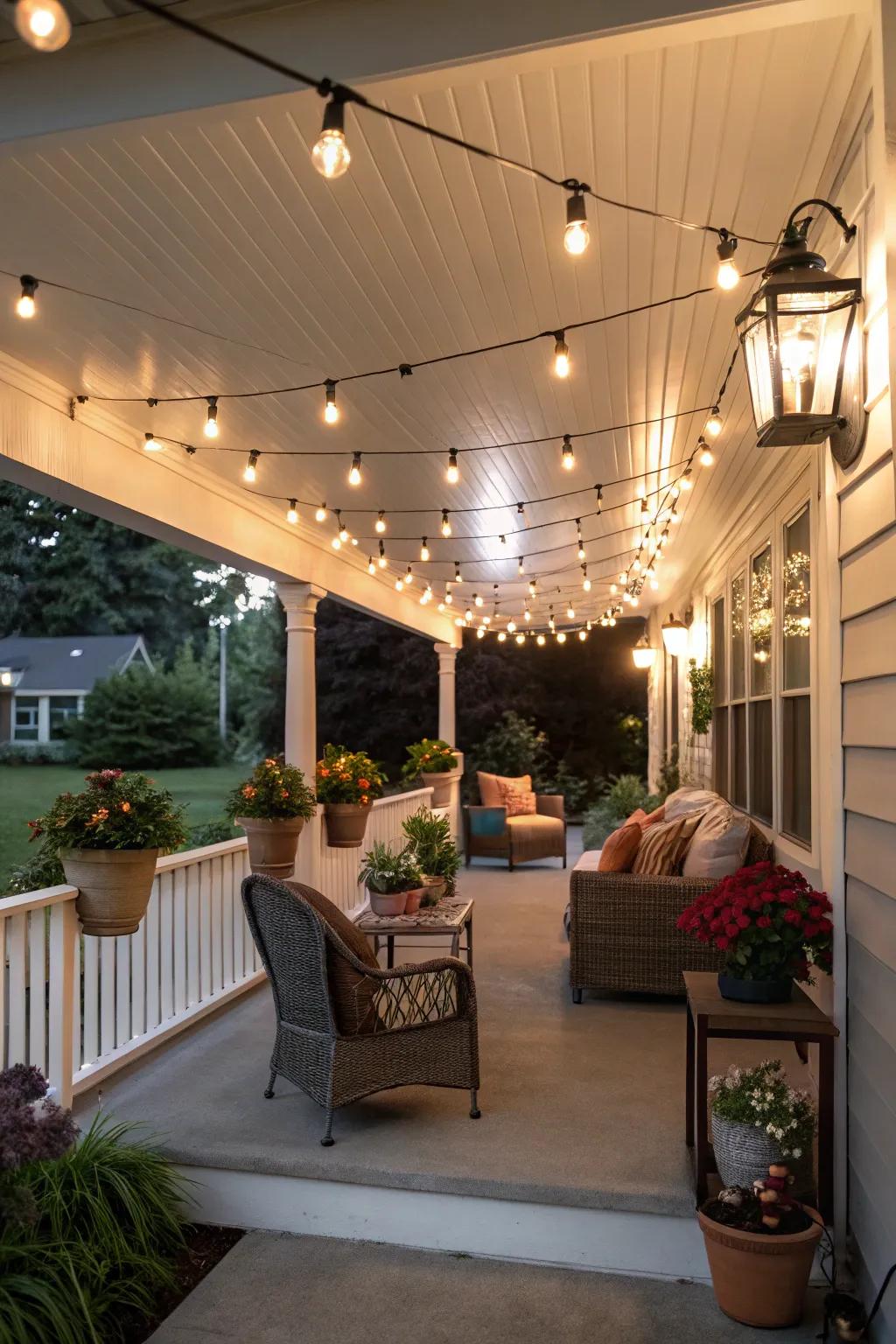 Lighting creates a warm and inviting glow.