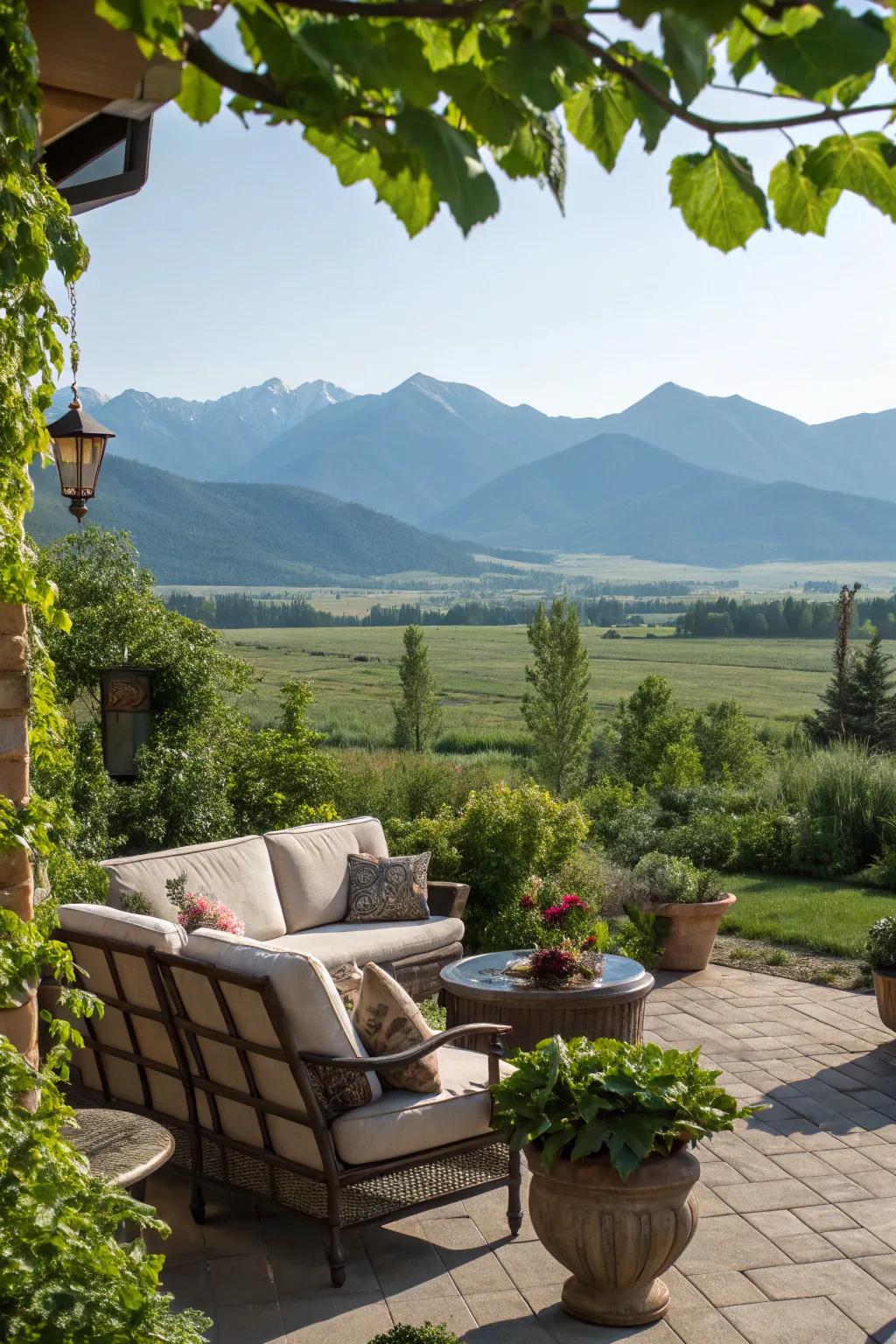 A patio that offers a perfect blend of comfort and nature.