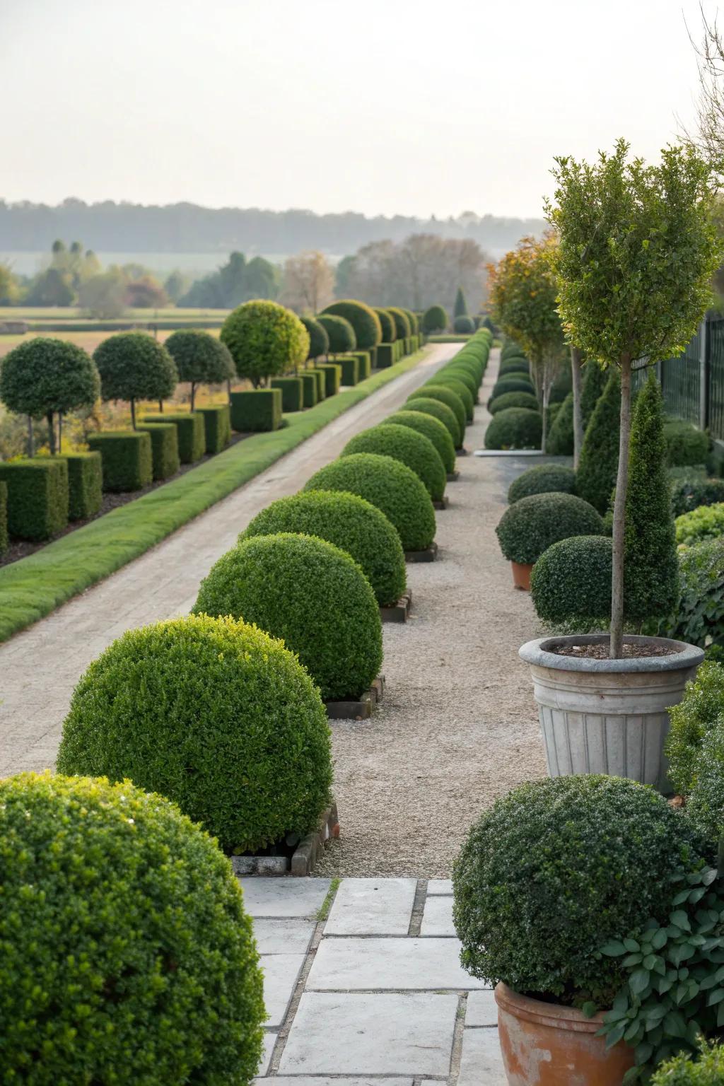 Maintain a pristine look with realistic artificial bushes.