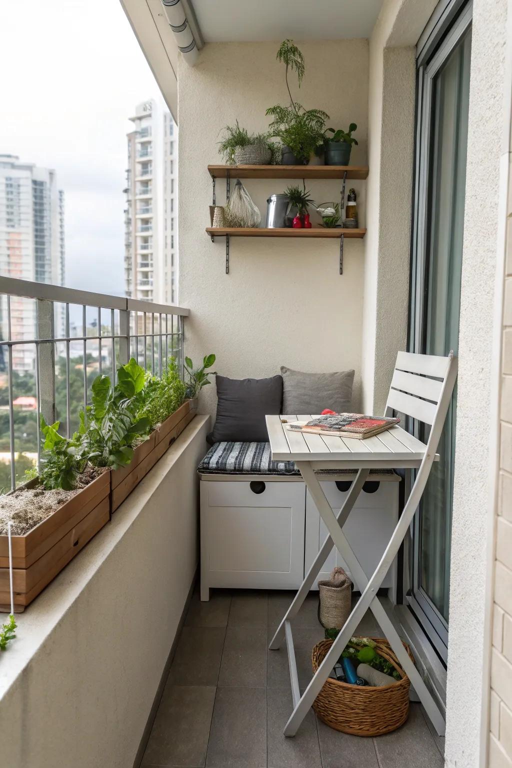 Multifunctional furniture maximizes utility in small spaces.
