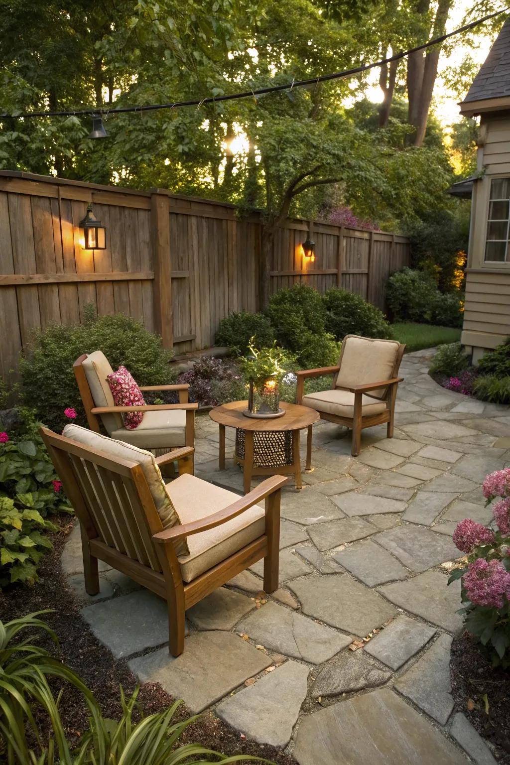 A welcoming seating area is perfect for relaxation in your New Mexico backyard.