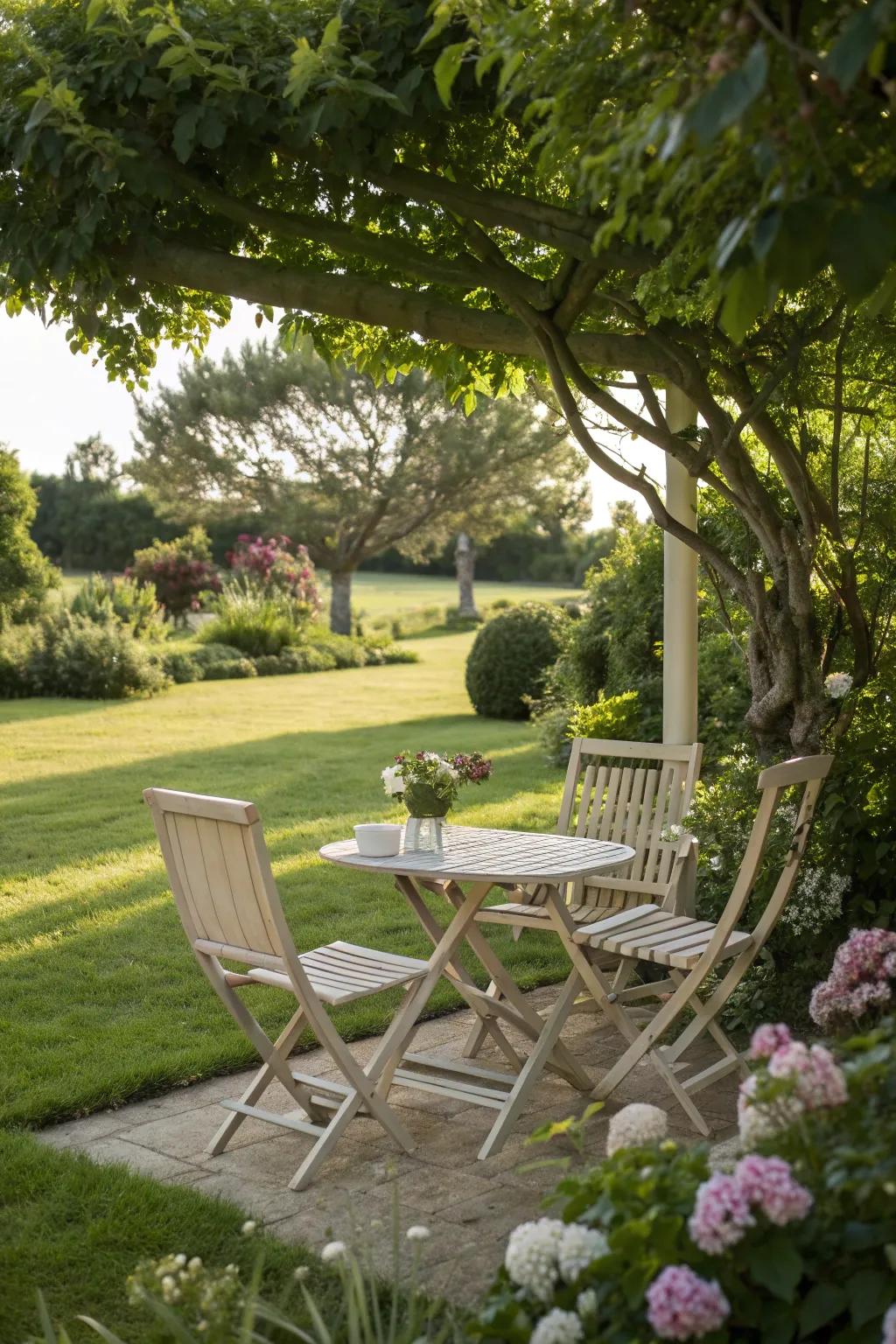 Light colors can uplift even the shadiest spots.